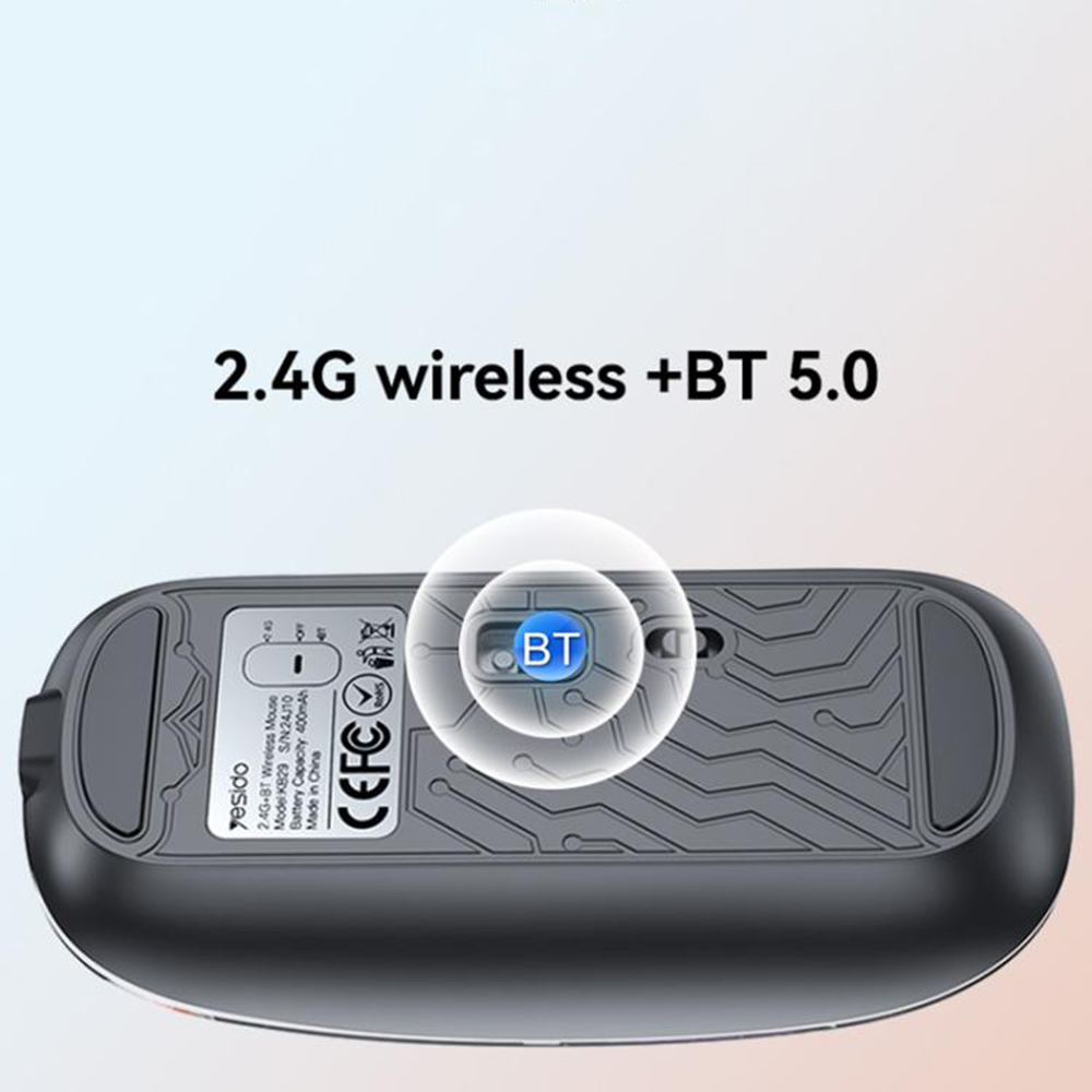Mouse wireless transparent Yesido KB29, Bluetooth + 2.4G [5]
