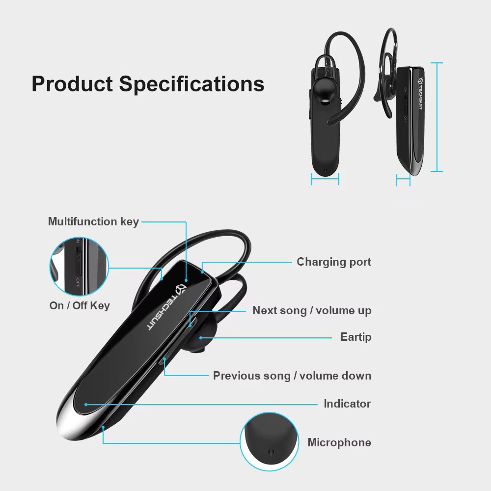 Cască Bluetooth Techsuit UrbanEar CB1, CVC 6.0, 24 ore [5]