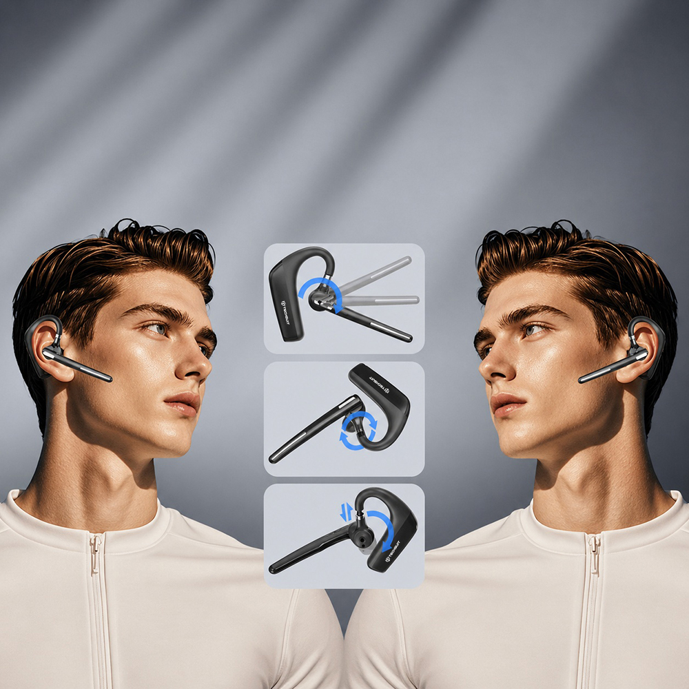 Cască Bluetooth Techsuit PowerTalks G6, ENC, 100 ore apeluri [4]