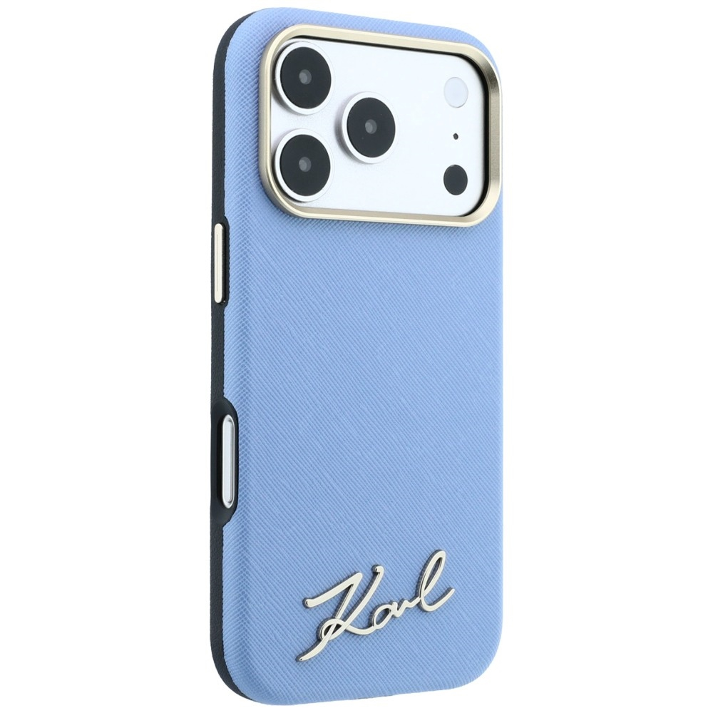 Husă Karl Lagerfeld Saffiano MagSafe iPhone 18 Pro Max/17 Pro Max, Bleu [3]
