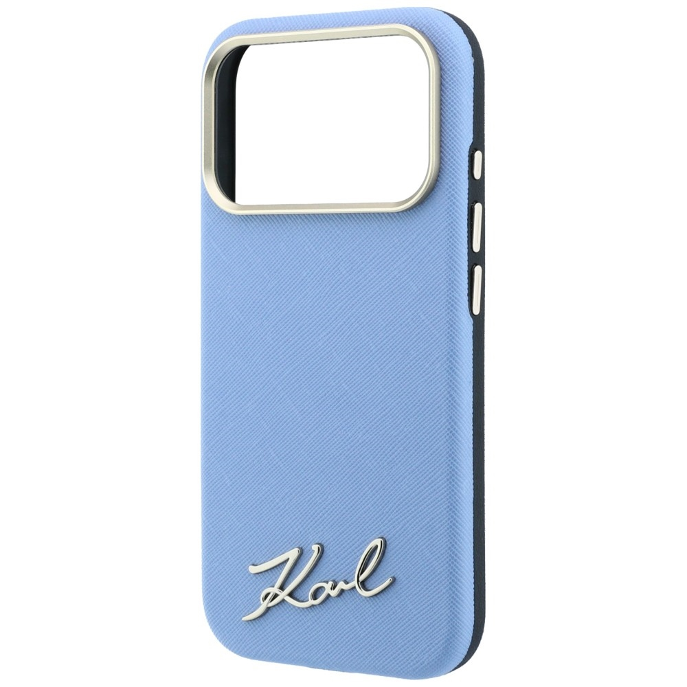 Husă Karl Lagerfeld Saffiano MagSafe iPhone 18 Pro Max/17 Pro Max, Bleu [2]