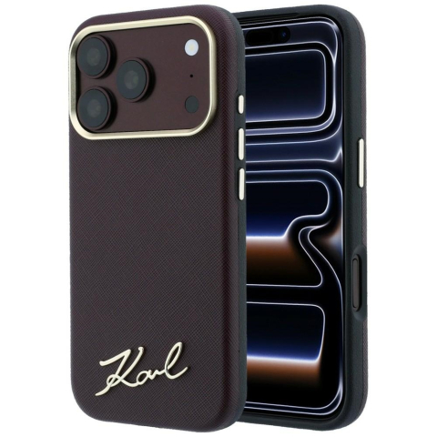 Husă Karl Lagerfeld Saffiano iPhone 18 Pro/17 Pro, Bordo [5]