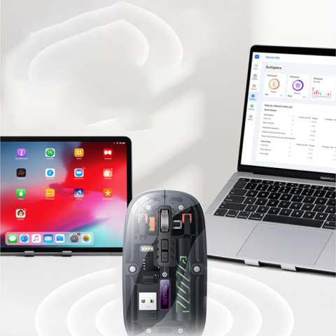 Mouse wireless transparent Yesido KB29, Bluetooth + 2.4G [3]