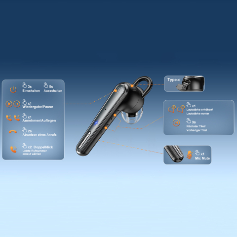 Accesorii GSM - Cască Bluetooth Techsuit Voicera CB3, Hands-Free, ENC