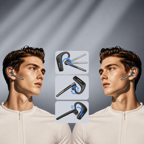 Cască Bluetooth Techsuit PowerTalks G6, ENC, 100 ore apeluri [3]