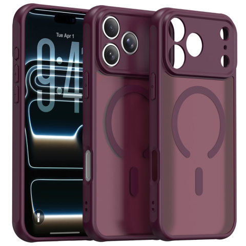 Accesorii GSM - Husă iPhone 18 Pro Max/ iPhone 17 Pro Max Techsuit MagSafe Dark Cherry