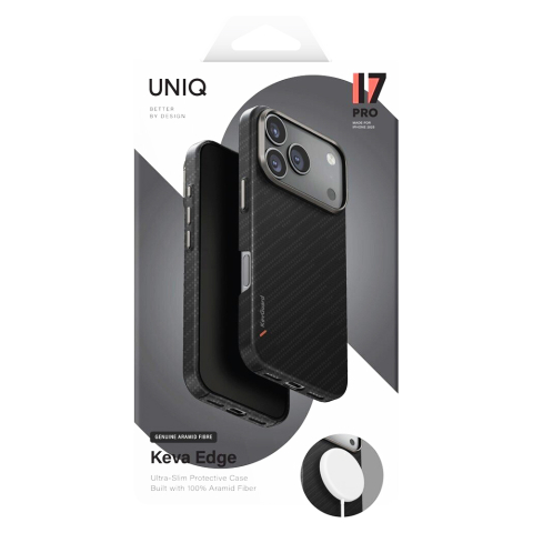 Husă UNIQ Keva Aramid iPhone 17 Pro, MagClick™, Negru [1]