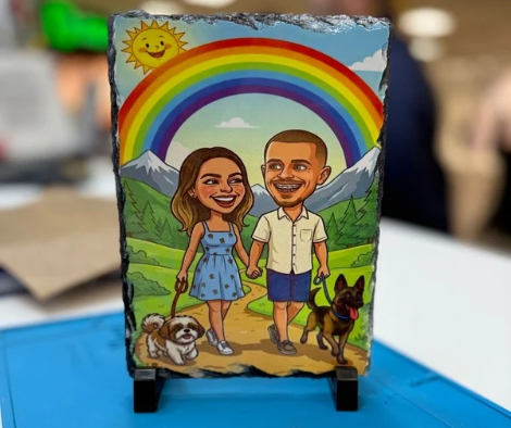 Produse personalizate la comanda - Placa ardezie sublimată 20*15 cm, cadou personalizat