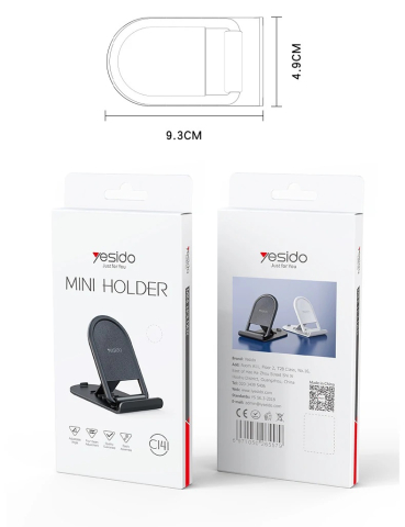 Suport telefon birou Yesido C141, pliabil, reglabil, Negru [1]