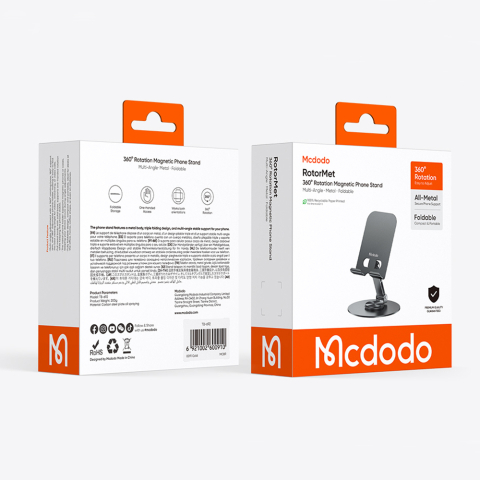 Suport telefon Mcdodo TB-6920, pliabil, rotativ 360°, Gri [6]
