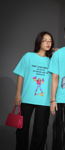 Produse in stoc - Tricou Gildan Soft 980, turcoaz, print DTF, universal XL