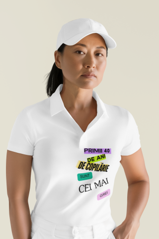 Produse in stoc - Tricou polo B&C alb — print DTF, unisex S