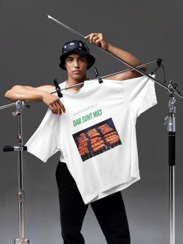 Produse in stoc - Tricou Roly, alb - print DTF colorat, unisex L