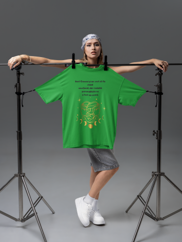 Produse in stoc - Tricou Roly Gemeni verde, print DTF negru & auriu — tricou unisex M, 100% bumbac 150 g/m².