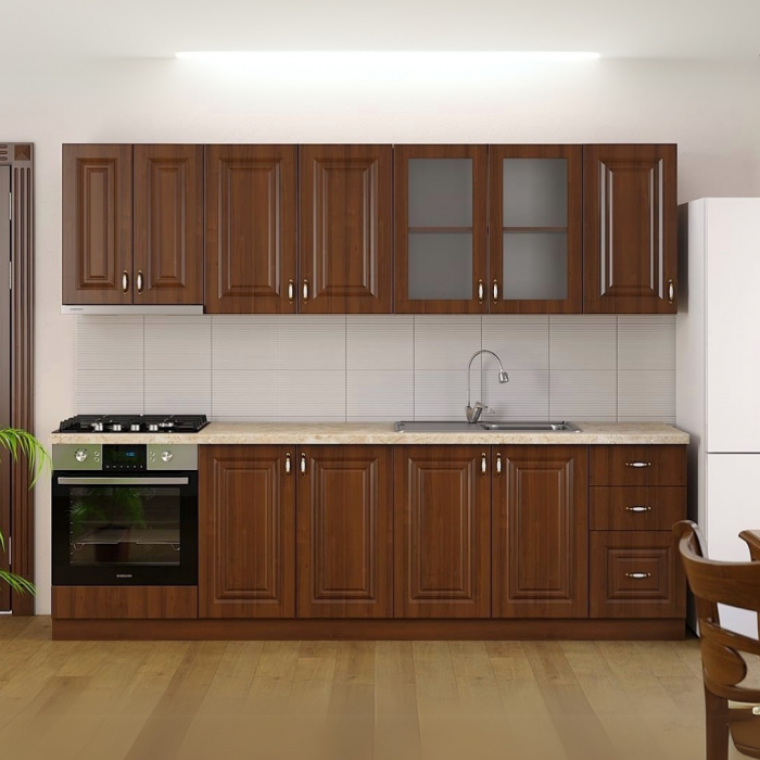 Bucatarie Lux, MDF, Blat termorezistent, Nuchavana 260x60x200 cm [1]