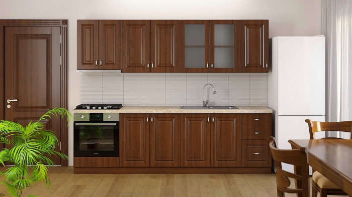 Bucatarie Lux, MDF, Blat termorezistent, Nuchavana 260x60x200 cm [2]
