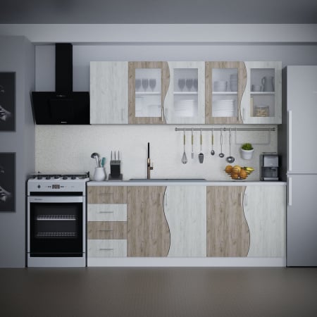 Bucatarii Clasice - Bucatarie Lorena New 2m Stejar K001&K002