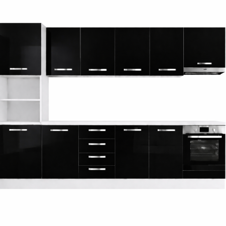 Bucatarii Gri - Bucatarie mdf Lucioasa Antonia 2.8 m