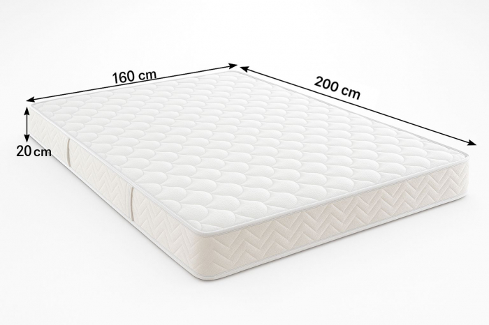 Pat tapitat Alex cu saltea, 160x200 cm, Gri inchis [7]