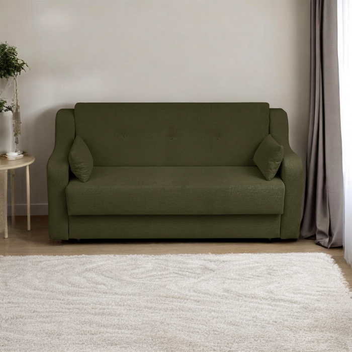 Canapea extensibila GIN190 XL, 3 locuri, cu arcuri si lada depozitare, verde inchis, 190x100x95 cm [5]