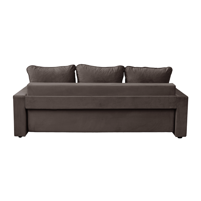 Canapea extensibila NIC220, 3 locuri, cu arcuri si lada depozitare, maro, 220x85x75 cm [5]