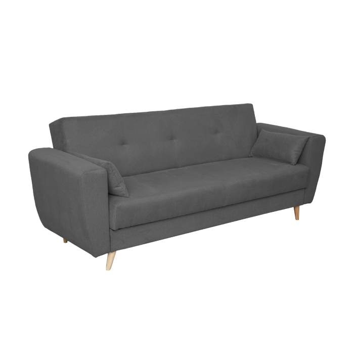 Canapea extensibila SIE230, 3 locuri, cu arcuri si lada depozitare, gri inchis, 230x87x92 cm [2]