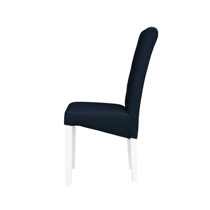 Set 2 scaune living TEO LUX, picioare lemn alb, piele ecologica albastru, 46x60x98 cm [3]