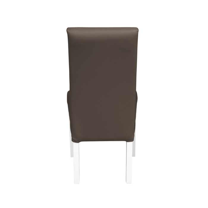 Set 2 scaune living TEO LUX, picioare lemn alb, piele ecologica gri elefant, 46x60x98 cm [4]