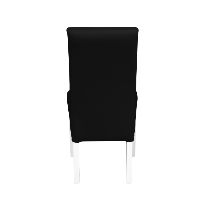 Set 2 scaune living TEO LUX, picioare lemn alb, piele ecologica negru, 46x60x98 cm [4]