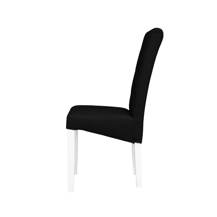 Set 2 scaune living TEO LUX, picioare lemn alb, piele ecologica negru, 46x60x98 cm [3]