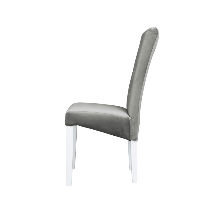 Set 2 scaune living TEO LUX, picioare lemn alb, stofa bej, 46x60x98 cm [3]
