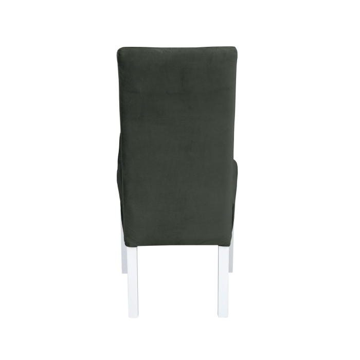 Set 2 scaune living TEO LUX, picioare lemn alb, stofa gri inchis, 46x60x98 cm [4]