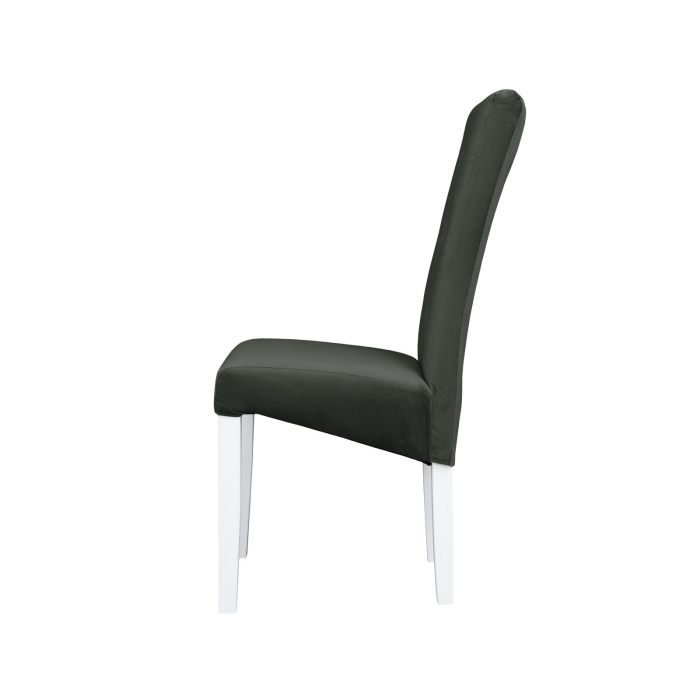 Set 2 scaune living TEO LUX, picioare lemn alb, stofa gri inchis, 46x60x98 cm [3]