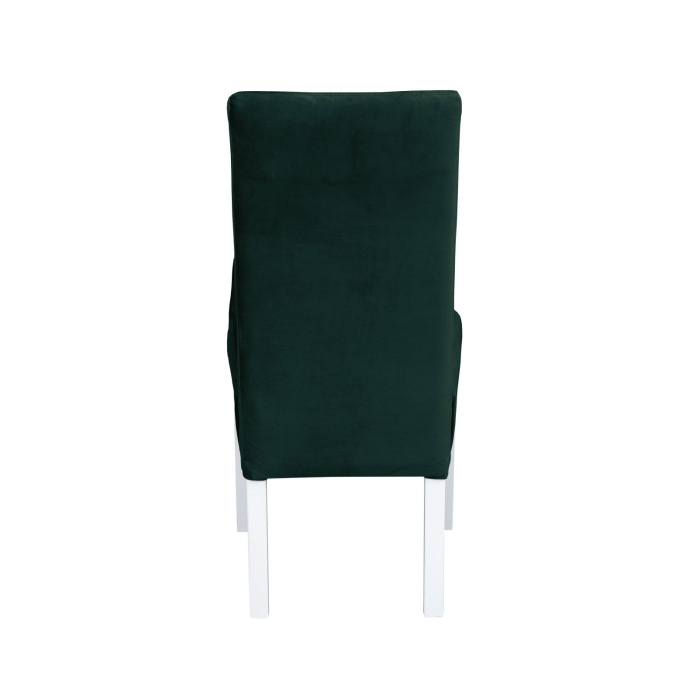 Set 2 scaune living TEO LUX, picioare lemn alb, stofa verde smarald, 46x60x98 cm [4]