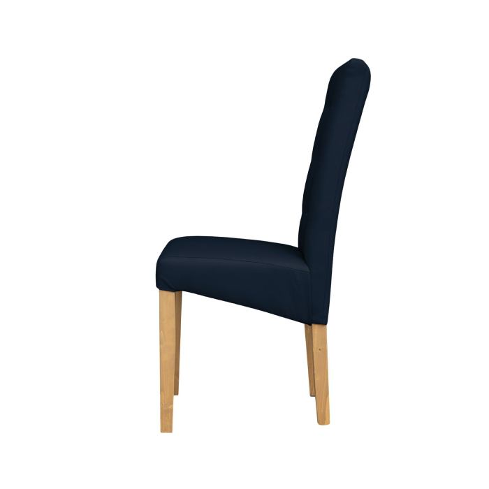 Set 2 scaune living TEO LUX, picioare lemn natur, piele ecologica albastru, 46x60x98 cm [3]