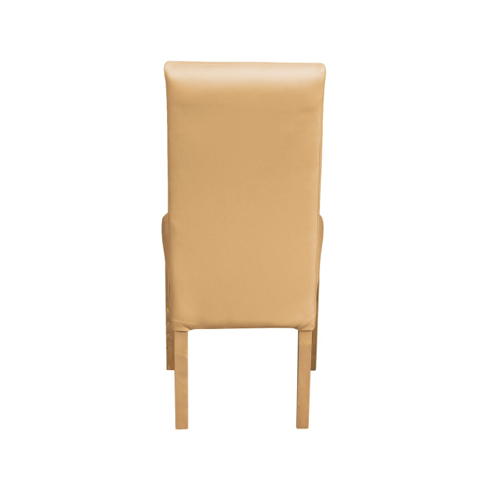 Set 2 scaune living TEO LUX, picioare lemn natur, piele ecologica bej, 46x60x98 cm [4]