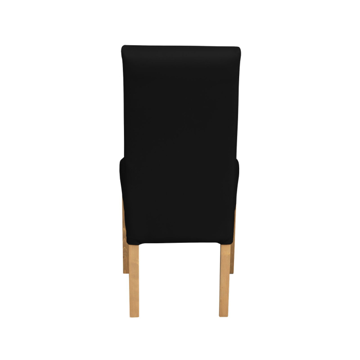 Set 2 scaune living TEO LUX, picioare lemn natur, piele ecologica negru, 46x60x98 cm [4]