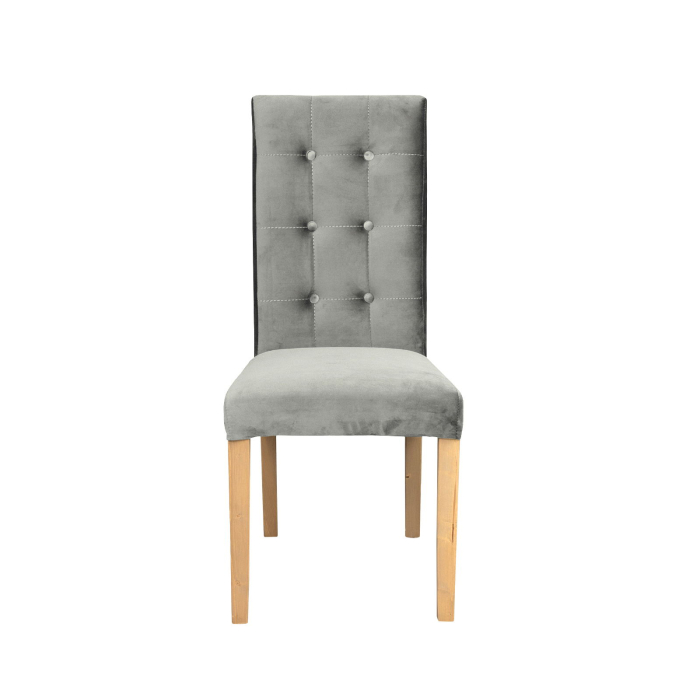 Set 2 scaune living TEO LUX, picioare lemn natur, stofa bej, 46x60x98 cm [2]