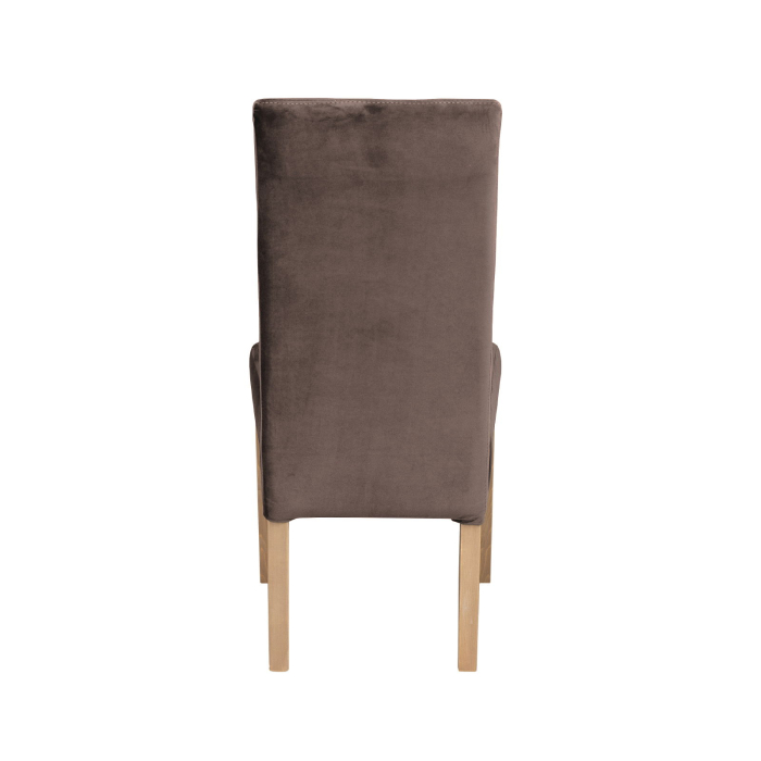 Set 2 scaune living TEO LUX, picioare lemn natur, stofa maro, 46x60x98 cm [4]
