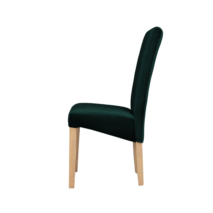 Set 2 scaune living TEO LUX, picioare lemn natur, stofa verde smarald, 46x60x98 cm [3]