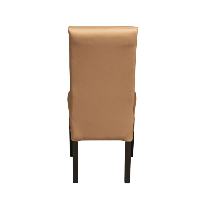 Set 2 scaune living TEO LUX, picioare lemn wenge, piele ecologica bej inchis, 46x60x98 cm [4]