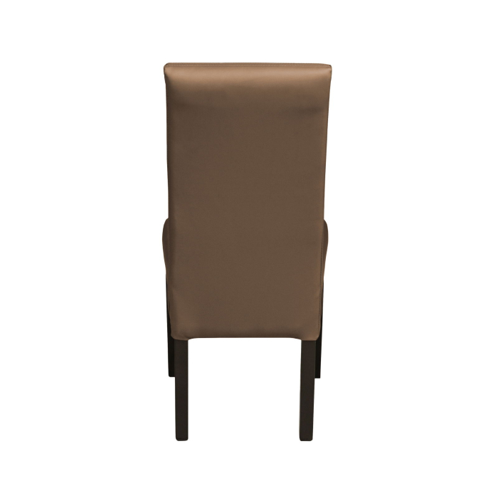 Set 2 scaune living TEO LUX, picioare lemn wenge, piele ecologica cappuccino, 46x60x98 cm [4]