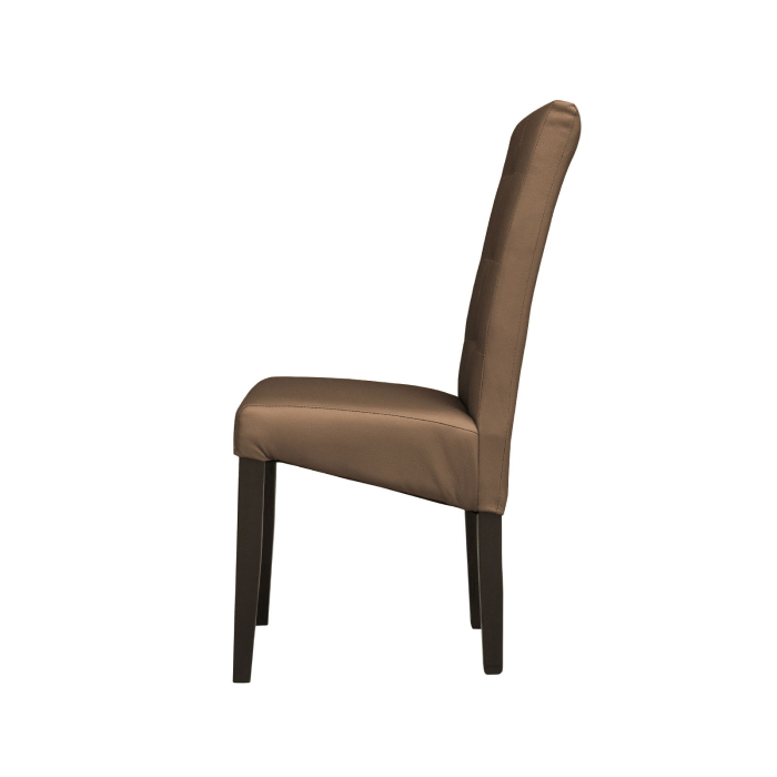 Set 2 scaune living TEO LUX, picioare lemn wenge, piele ecologica cappuccino, 46x60x98 cm [3]