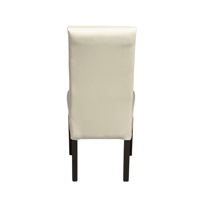 Set 2 scaune living TEO LUX, picioare lemn wenge, piele ecologica crem, 46x60x98 cm [4]