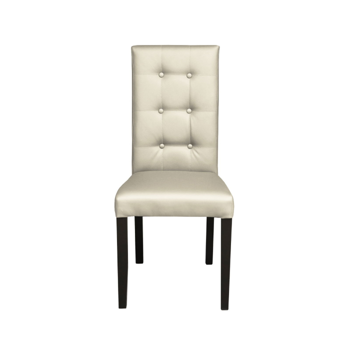 Set 2 scaune living TEO LUX, picioare lemn wenge, piele ecologica crem, 46x60x98 cm [2]