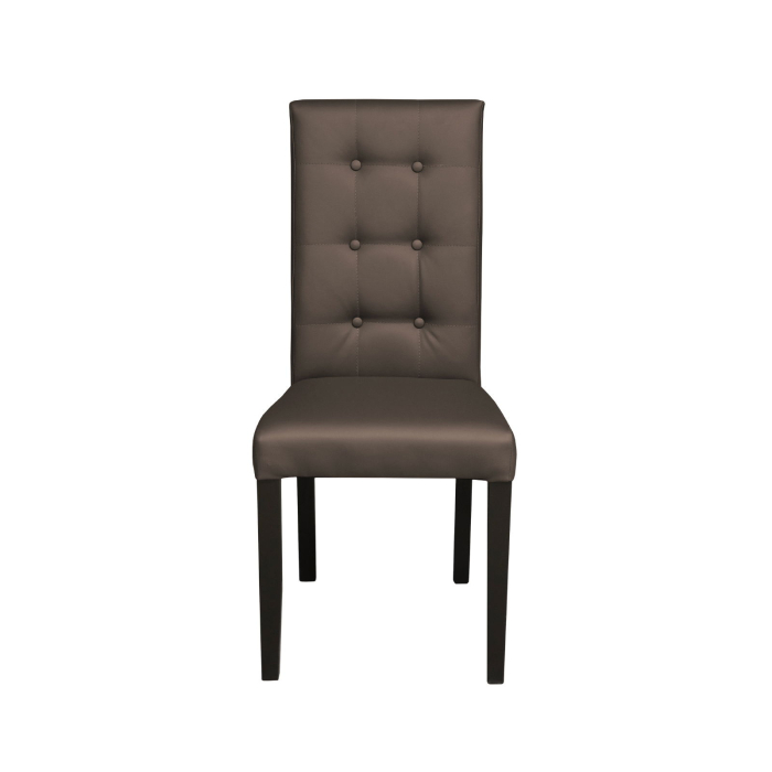 Set 2 scaune living TEO LUX, picioare lemn wenge, piele ecologica gri elefant, 46x60x98 cm [2]