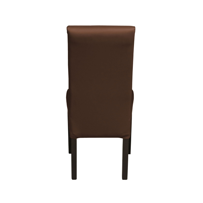 Set 2 scaune living TEO LUX, picioare lemn wenge, piele ecologica maro deschis, 46x60x98 cm [4]