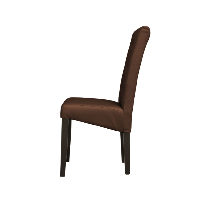 Set 2 scaune living TEO LUX, picioare lemn wenge, piele ecologica maro deschis, 46x60x98 cm [3]