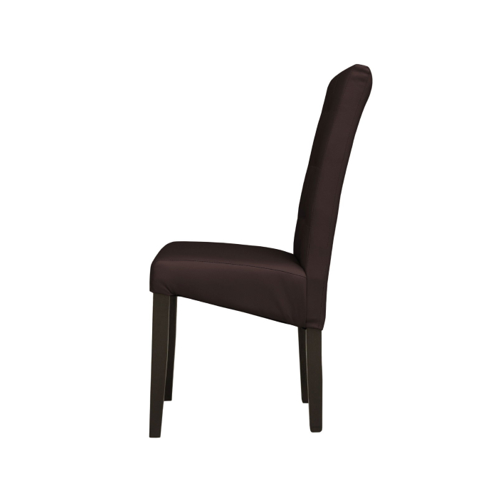 Set 2 scaune living TEO LUX, picioare lemn wenge, piele ecologica maro inchis, 46x60x98 cm [3]