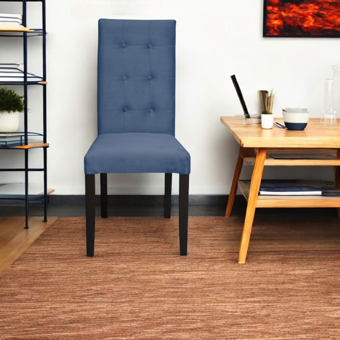 Set 2 scaune living TEO LUX, picioare lemn wenge, stofa albastru deschis, 46x60x98 cm [5]